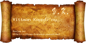 Vittman Koppány névjegykártya